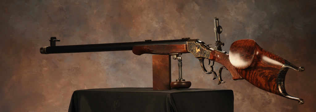 Stevens 44 Rifle with cheek piece and palm rest